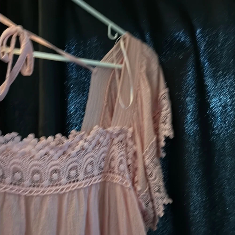 Pink Flutter Sleeve Ruffled Blouse - Picture 3 of 7